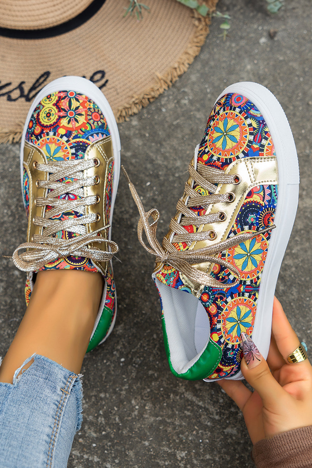 Daniella Floral Patchwork Shoes-1