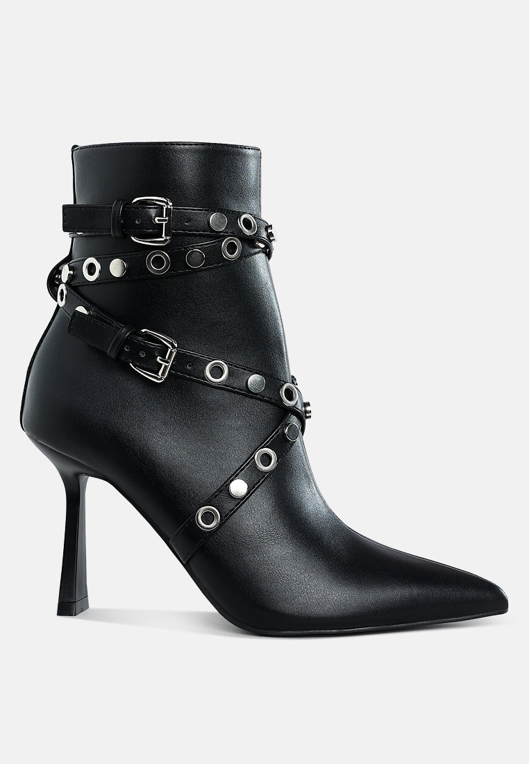 Jaunts Eyelets & Studs Harness Ankle Boots-6