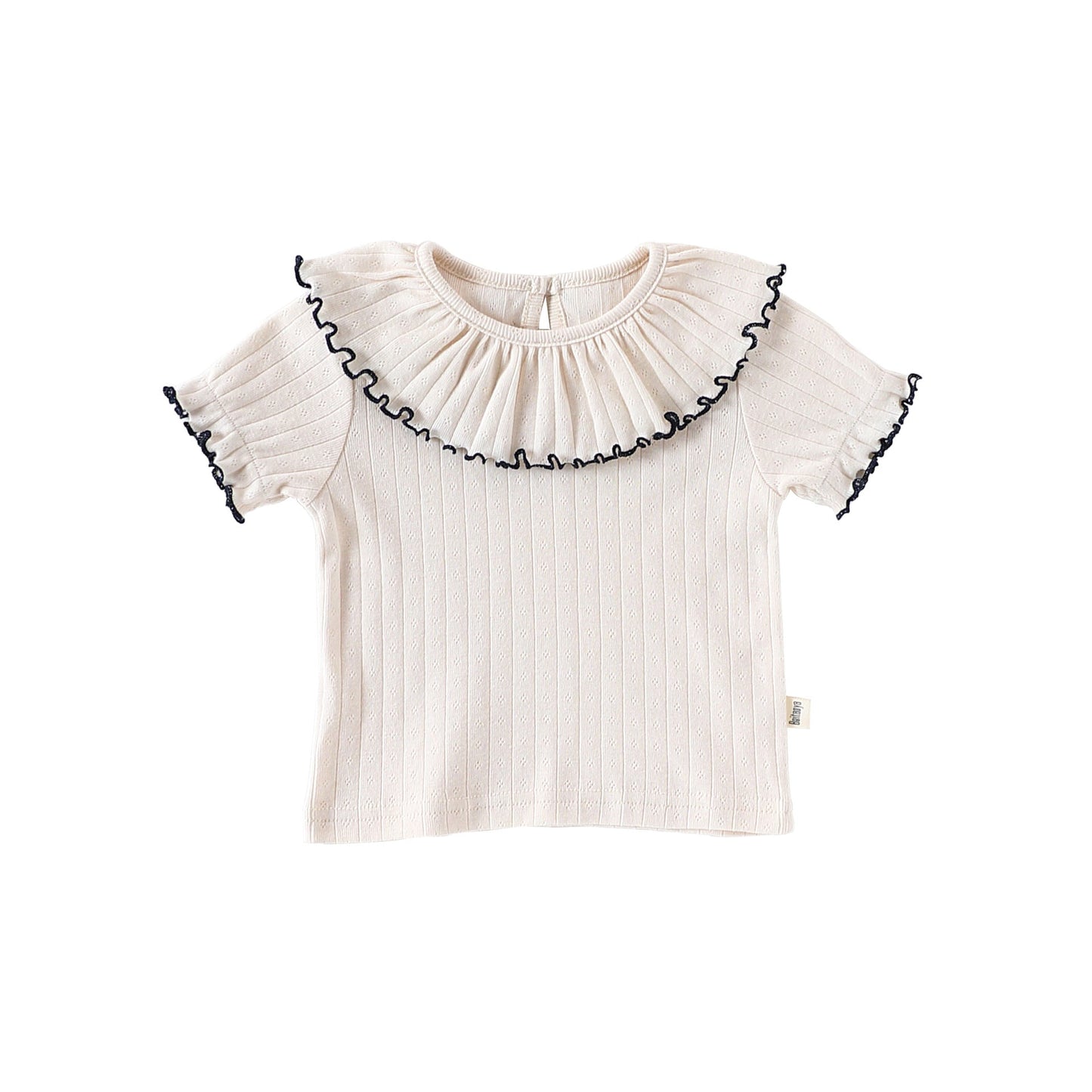 Girls’ Hollow-out Pattern Short Sleeves Top Shirt in European and American Style for Summer-1