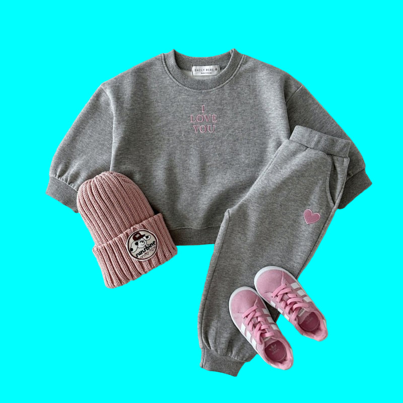 Kids Unisex Casual Letters Pattern Long Sleeves Top Pullover and Pants Set-2