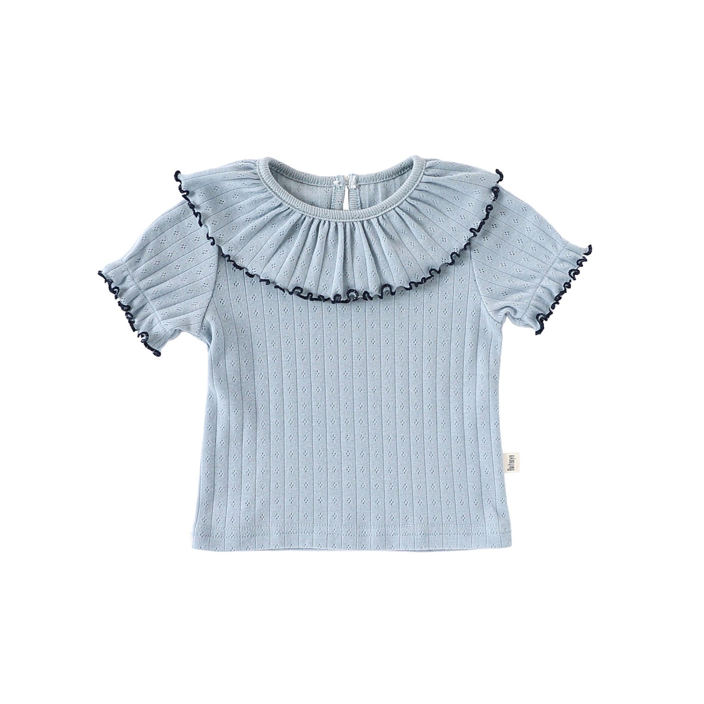 Girls’ Hollow-out Pattern Short Sleeves Top Shirt in European and American Style for Summer-2