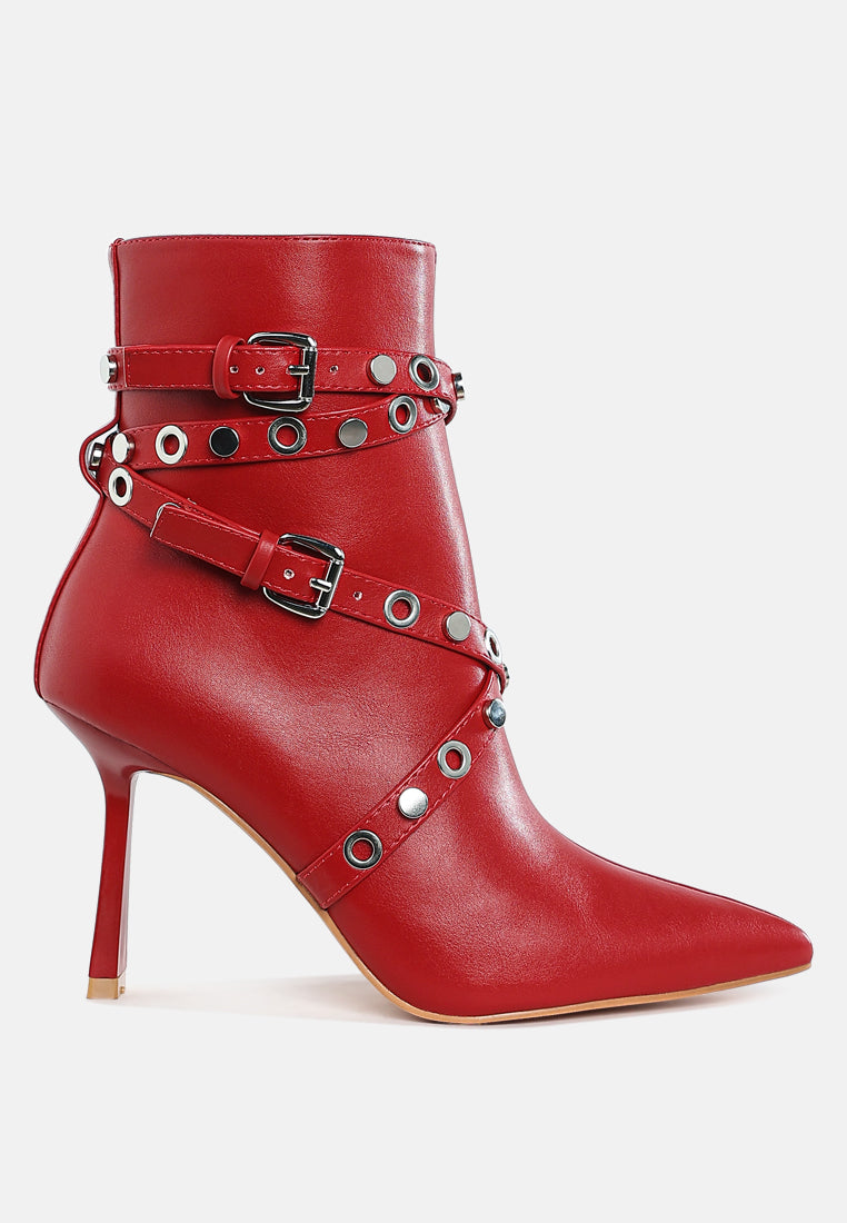 Jaunts Eyelets & Studs Harness Ankle Boots-5