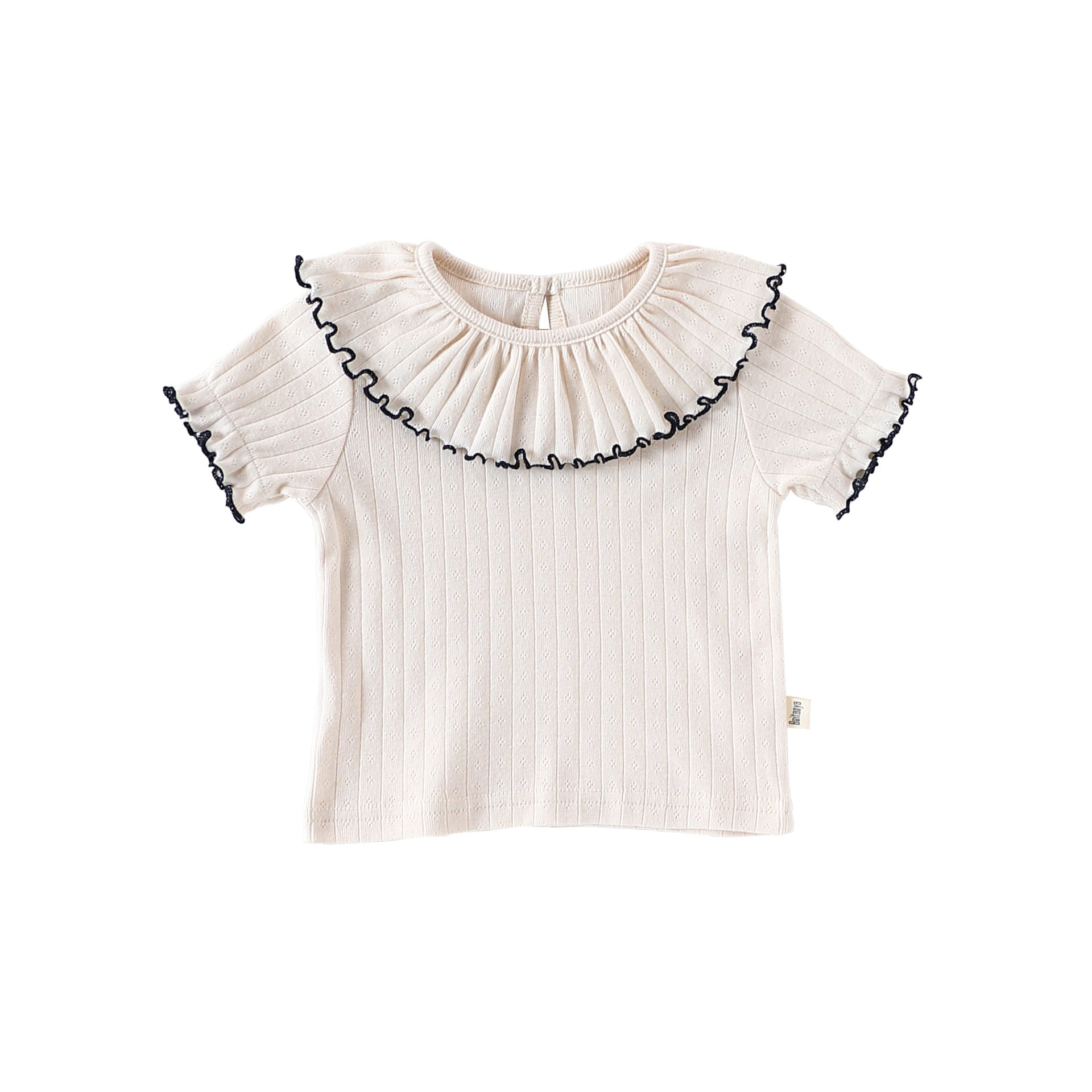 Girls’ Hollow-out Pattern Short Sleeves Top Shirt in European and American Style for Summer-1