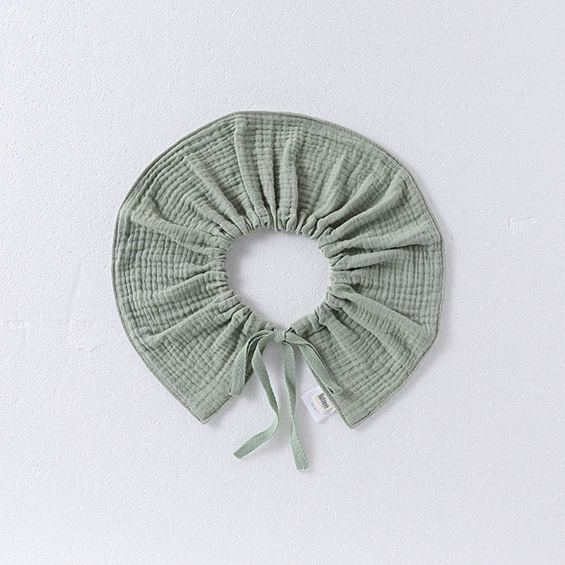 Simple Solid Color Cotton Strapped Bib-2