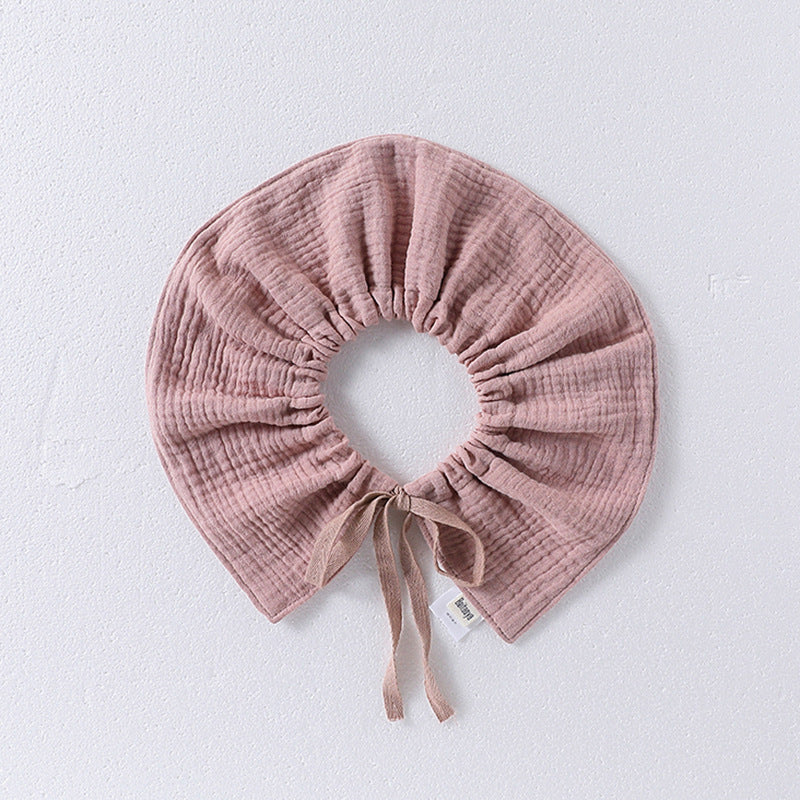 Simple Solid Color Cotton Strapped Bib-5