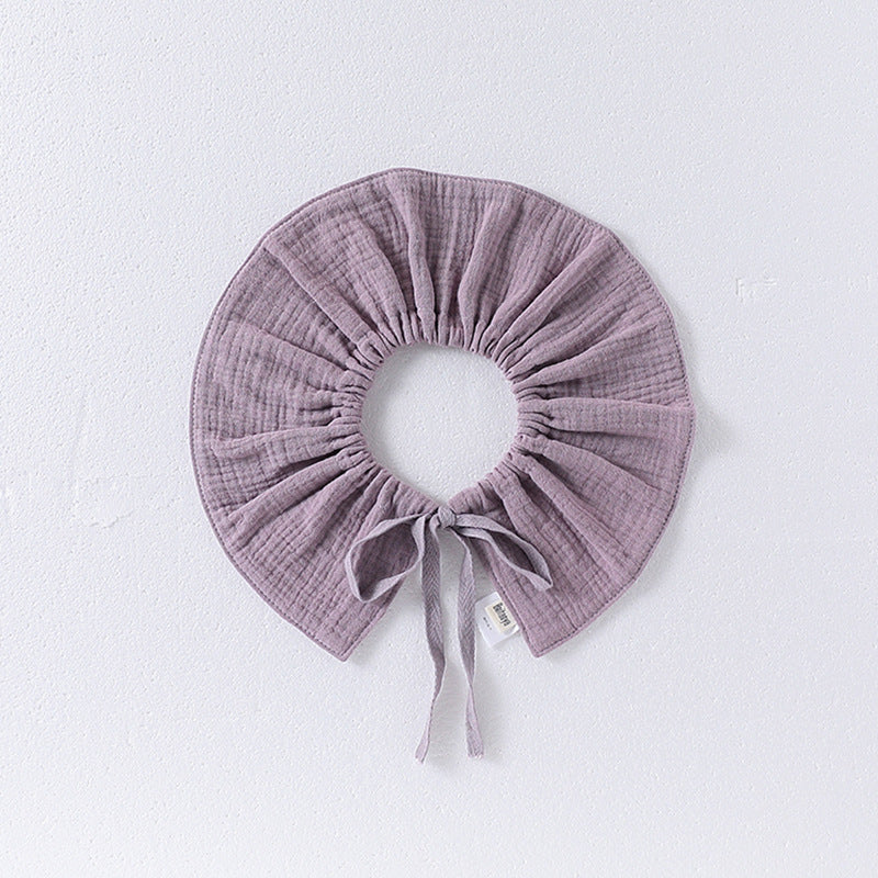 Simple Solid Color Cotton Strapped Bib-1